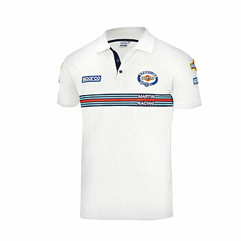 Polotröja kortärmad Herr Sparco Martini Racing Vit
