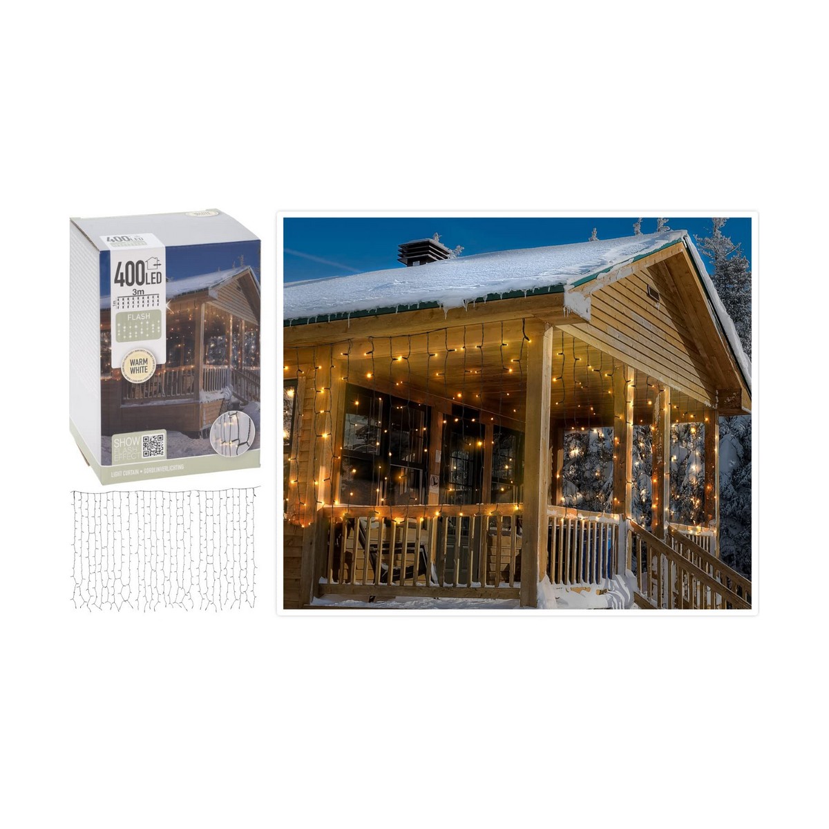 Gardinbelysning med LED 3 X 1 M Multicolour