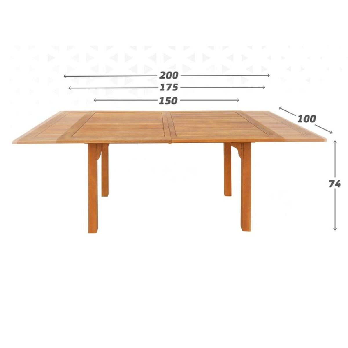 Utfällbart bord Aktive Akaciaträ 200 x 74 x 100 cm - 4