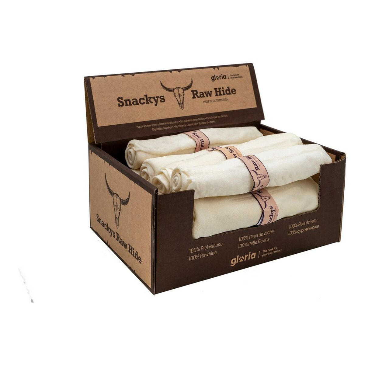 Hundgodis Gloria Snackys Rawhide Kalvkött 20-23 cm Rulle - 16