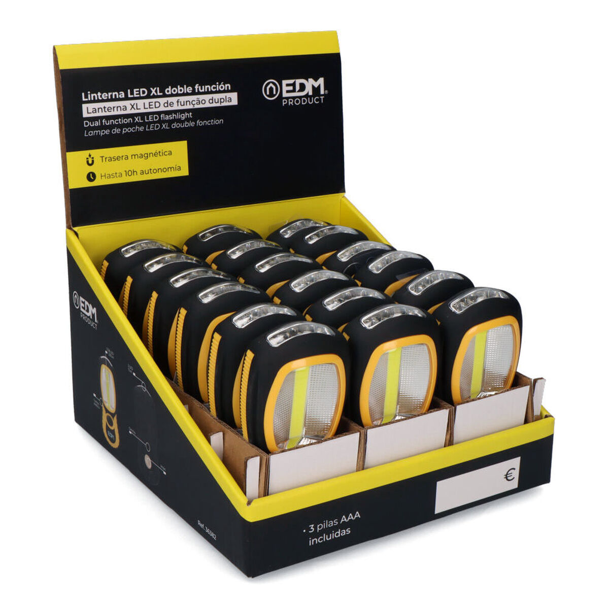 Ficklampa LED EDM 36382 Cob XL 3 W Två funktioner Krok Magnet - 8