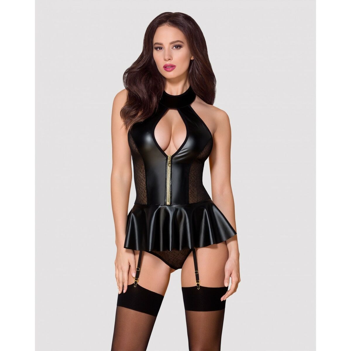Corset Obsessive D605 Svart S/M - 2