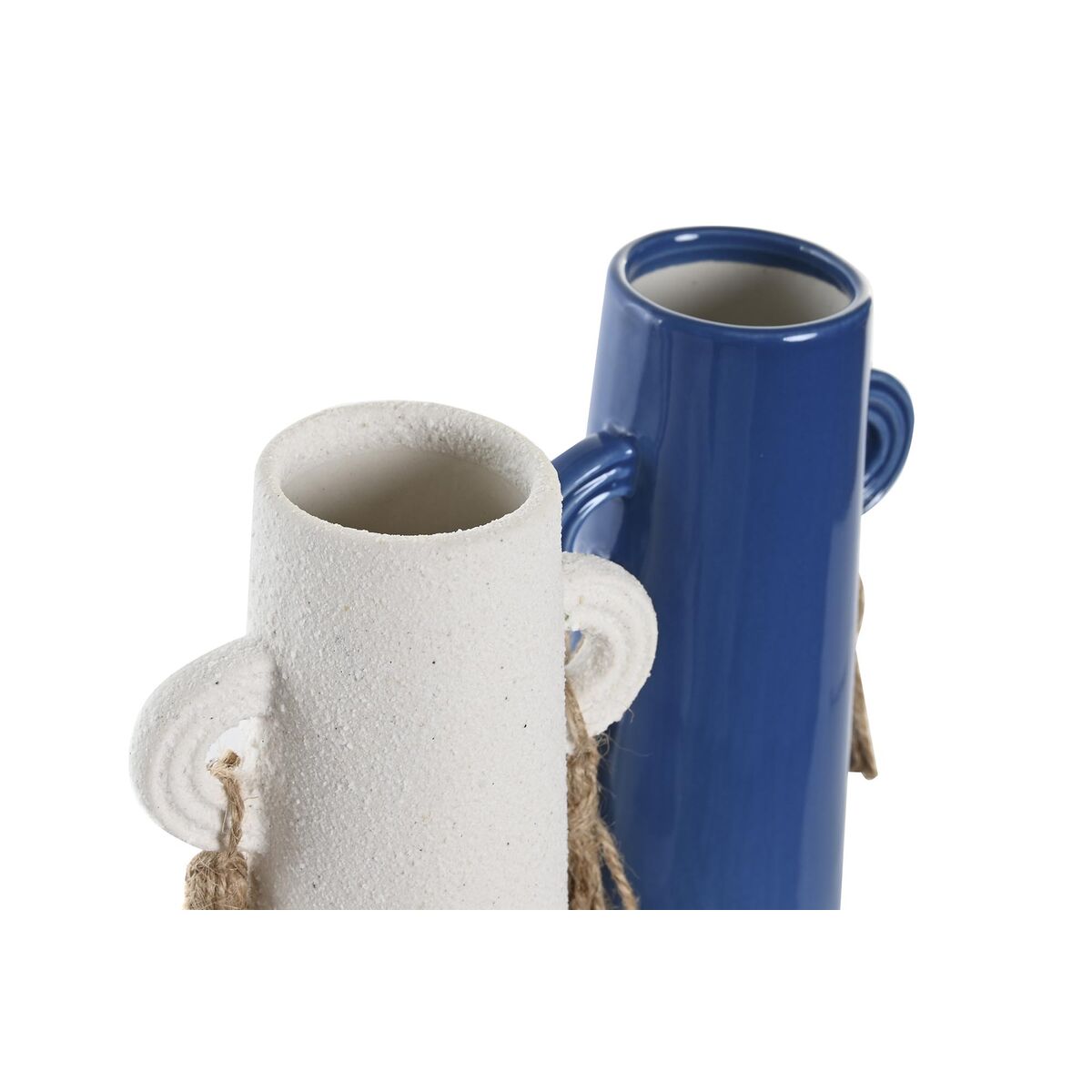 Vas DKD Home Decor Keramik Vit Marinblå (9,5 x 7 x 20 cm) (2 antal) - 3