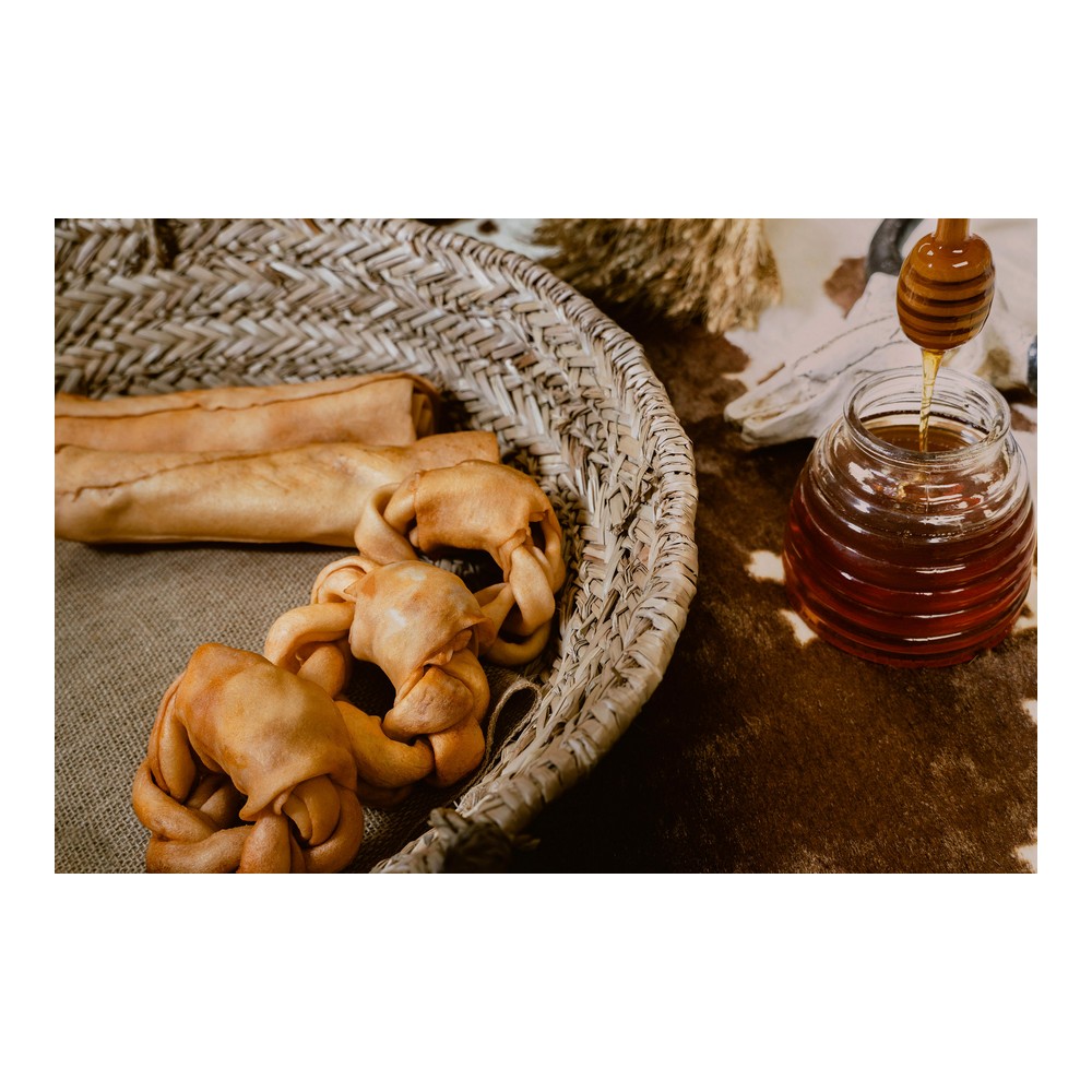 Hundgodis Gloria Snackys Rawhide Honung Flätning Donut - 6