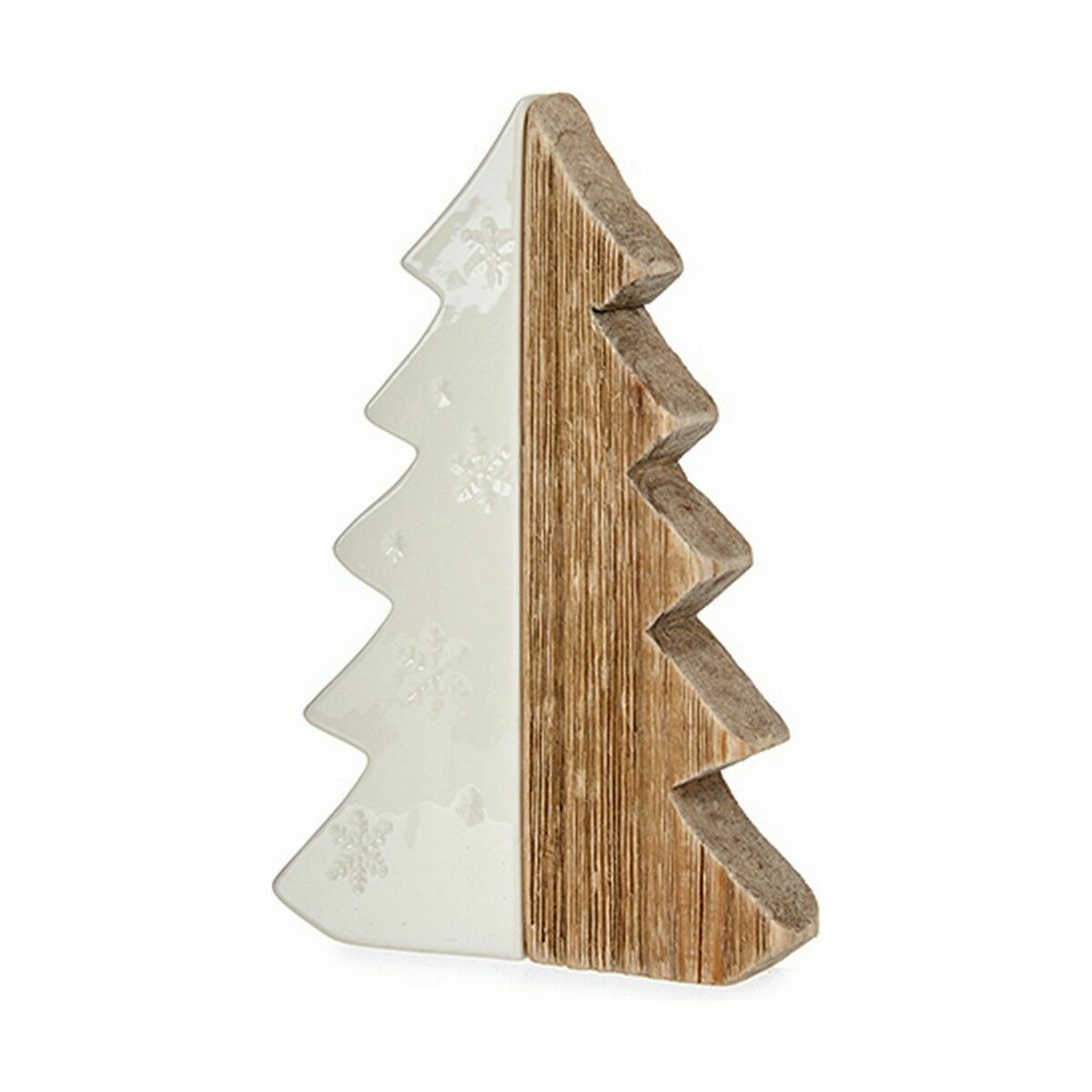 Julgran Krist+ 20A154-21 Vit Naturell Trä Keramik Julgran 3 x 21 x 14 cm (6 antal) - 2