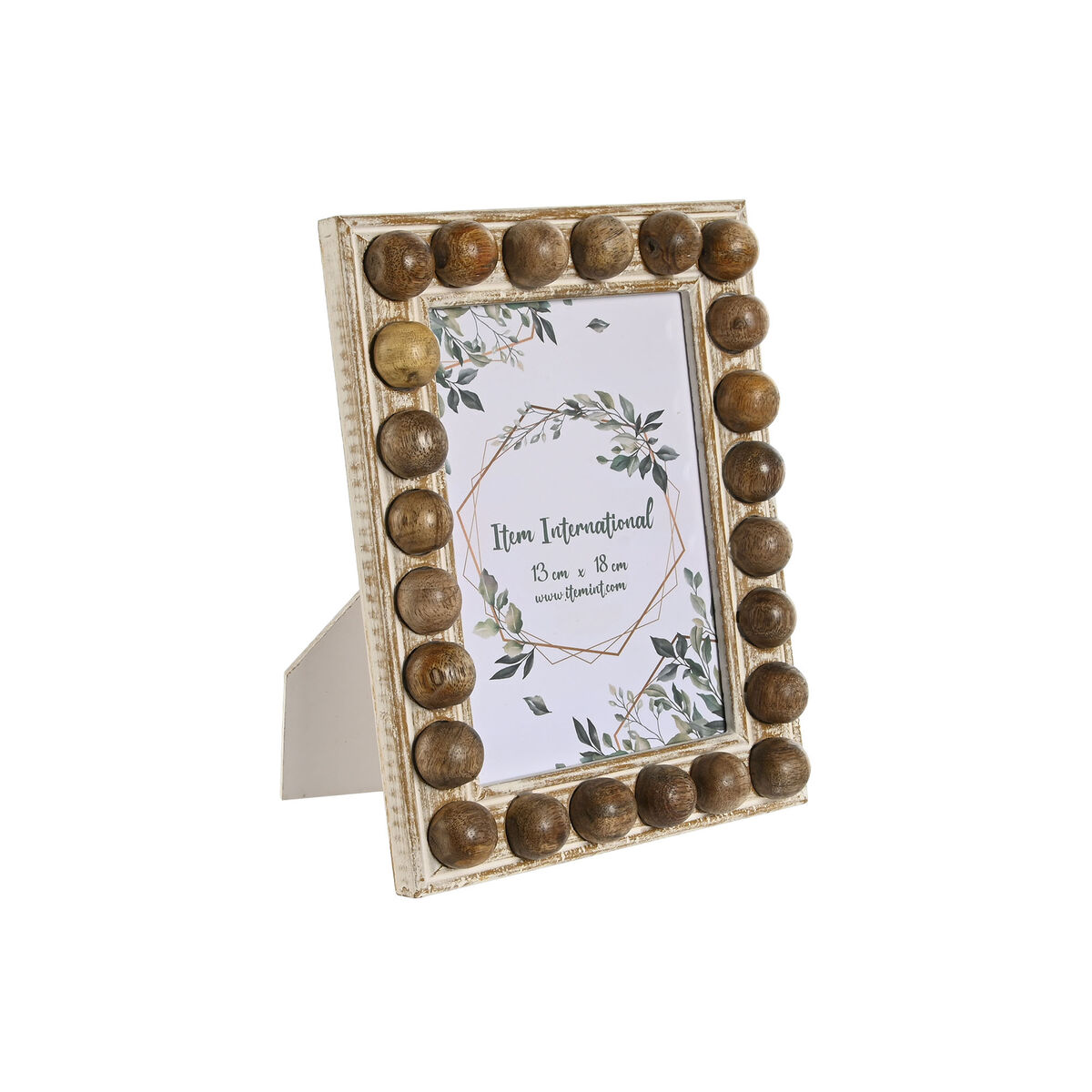 Fotoram Home ESPRIT Brun Naturell Glas Mangoträ 18 x 2,5 x 23,2 cm (12 antal)