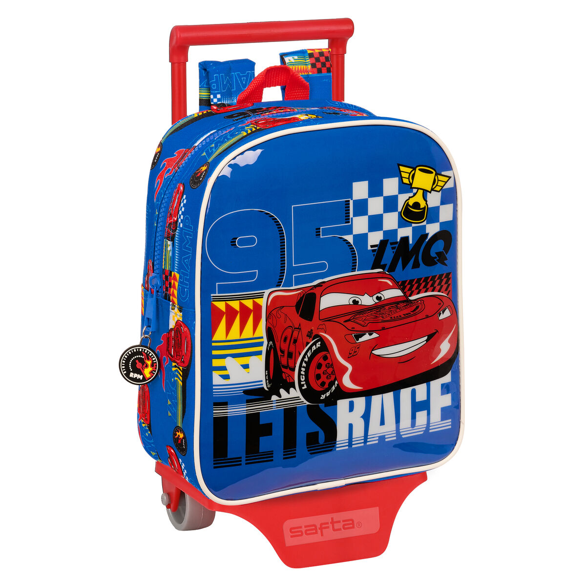 Skolväska med hjul Cars Race ready Blå 22 x 27 x 10 cm