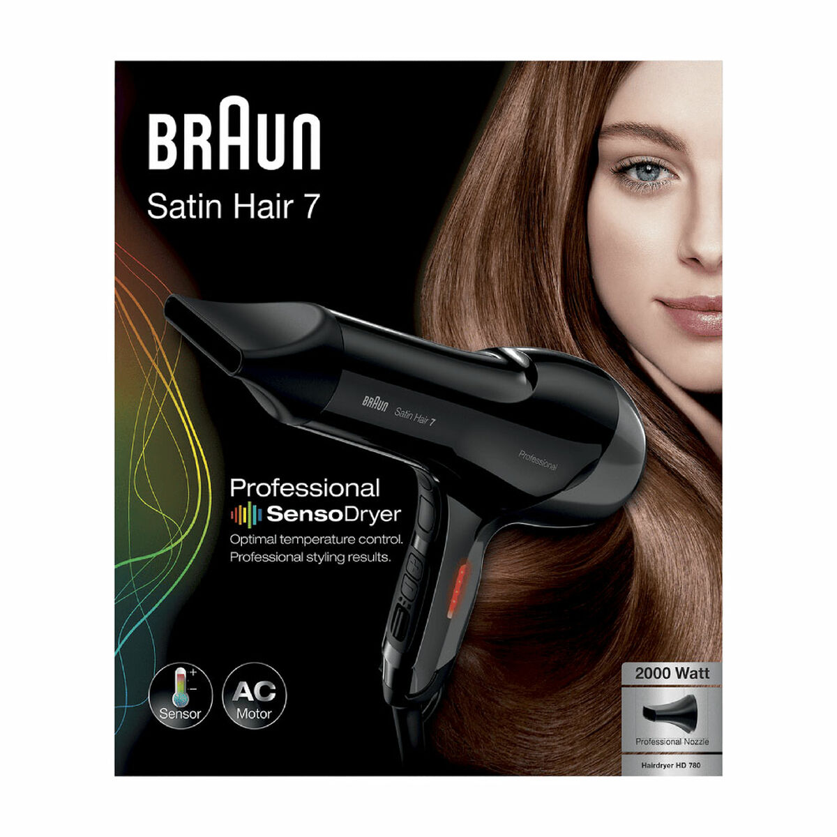 Hårtork Braun Satin Hair 7 HD 780 2000 W Svart - 3