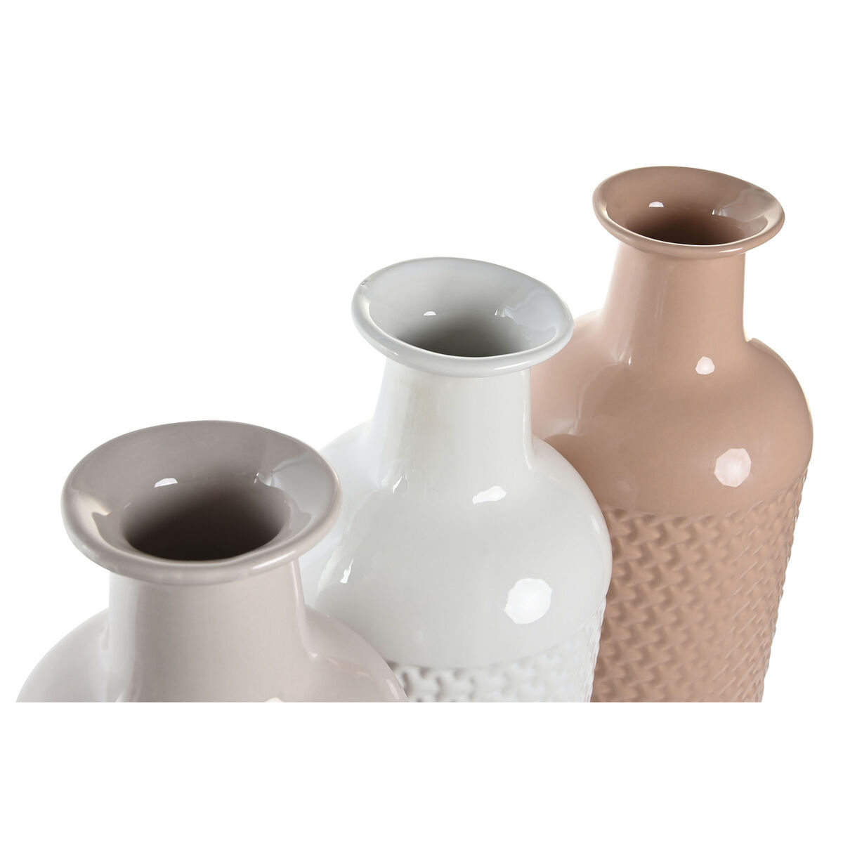 Vas DKD Home Decor Terrakota n Malva-färg Ljusrosa Dolomite 13 x 13 x 41 cm (3 antal) - 3