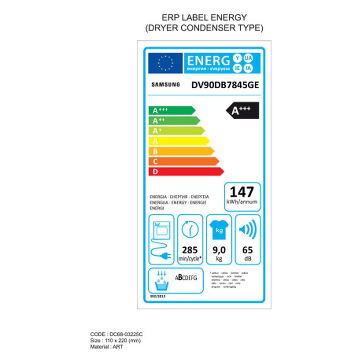 Kondensationstork Samsung DV90DB7845GEU3 9K Vit 9 kg - 2