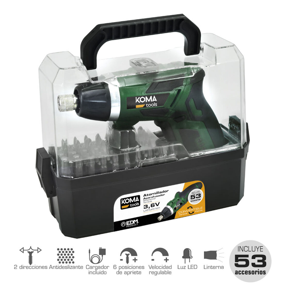 Elektrisk skruvmejsel Koma Tools 3,6 V Vändbar - 7