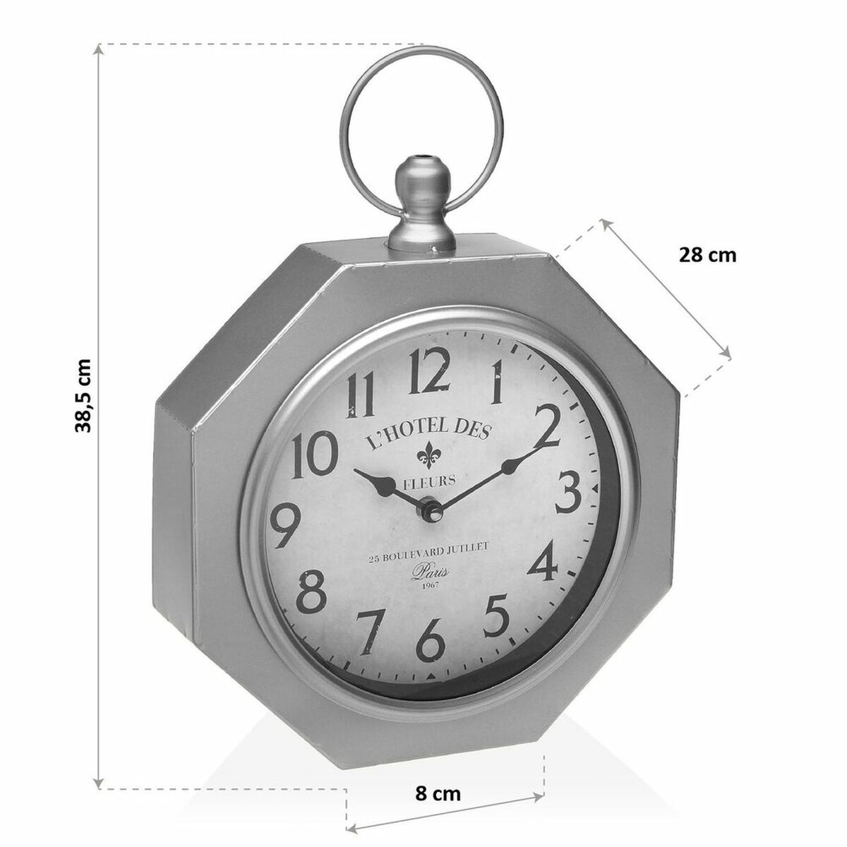 Väggklocka Versa GY Metall (28 x 8 x 40 cm) - 2