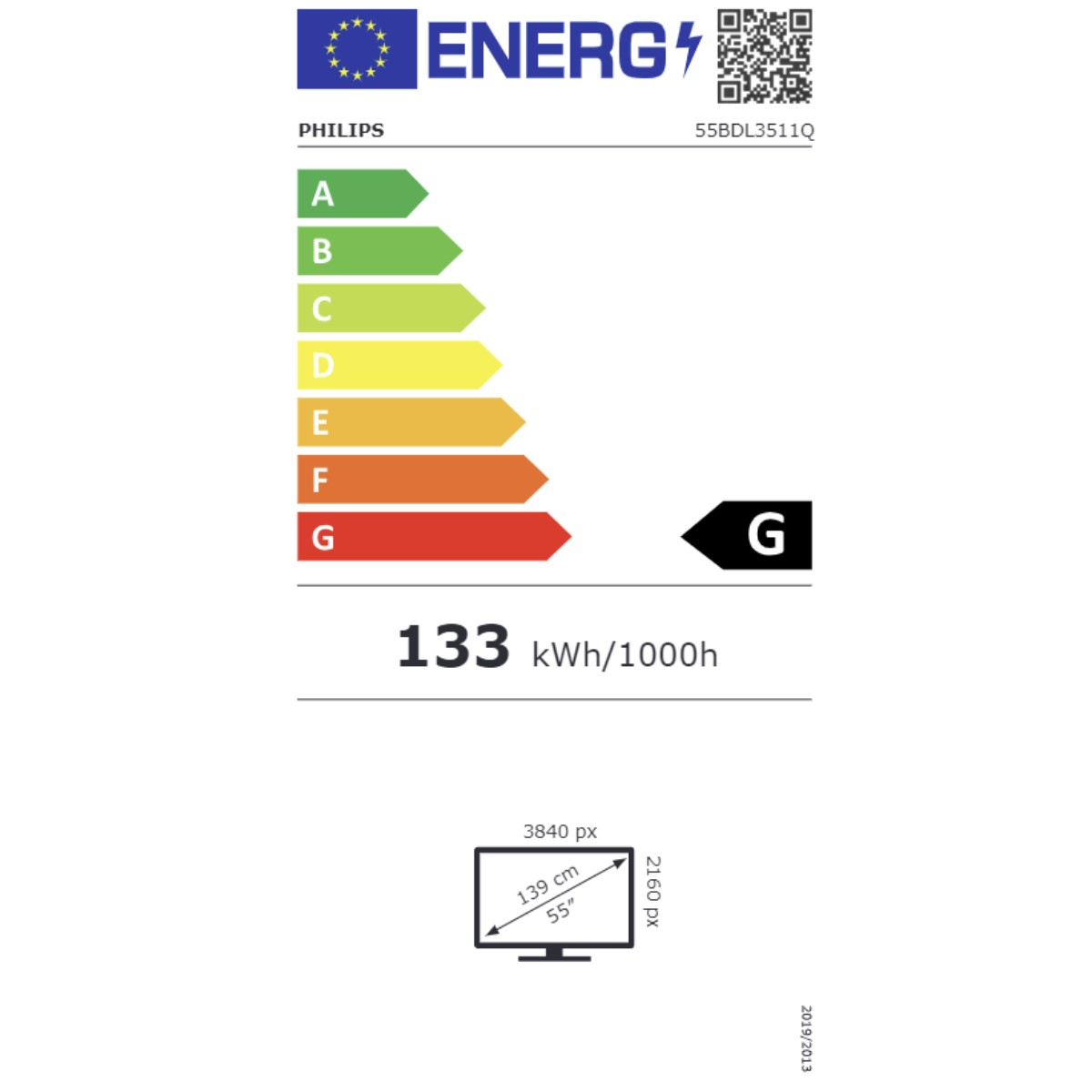 Videovägg Monitor Philips 55BDL3511Q/00 4K Ultra HD 55" LED - 3