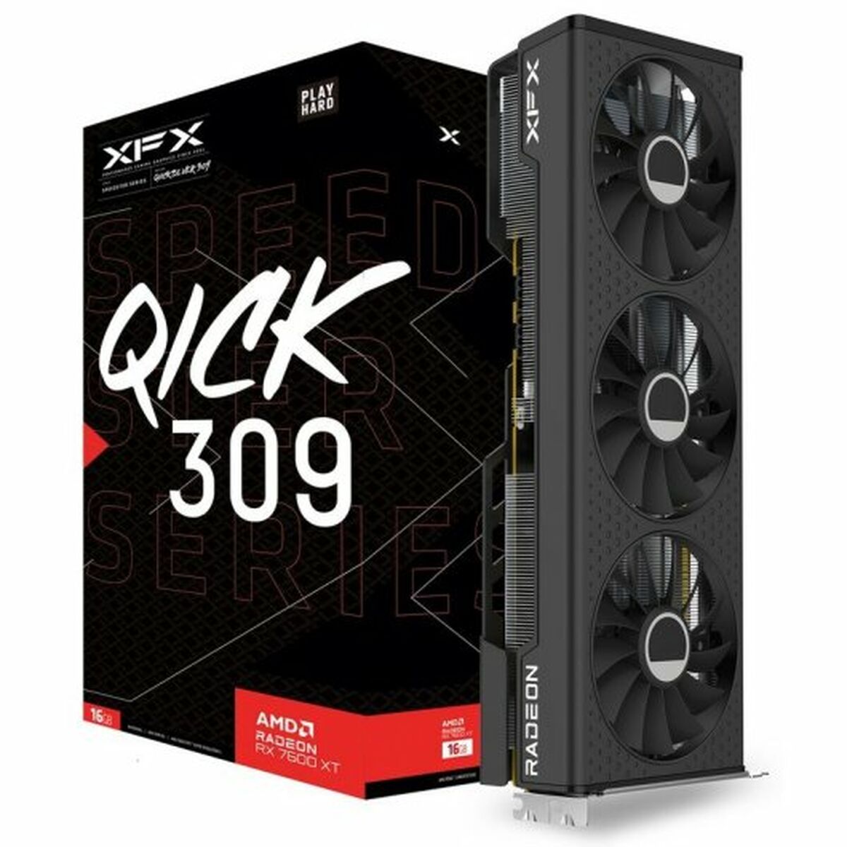 Grafikkort XFX SPEEDSTER QICK309 BLACK AMD Radeon RX 7600 XT 16 GB GDDR6