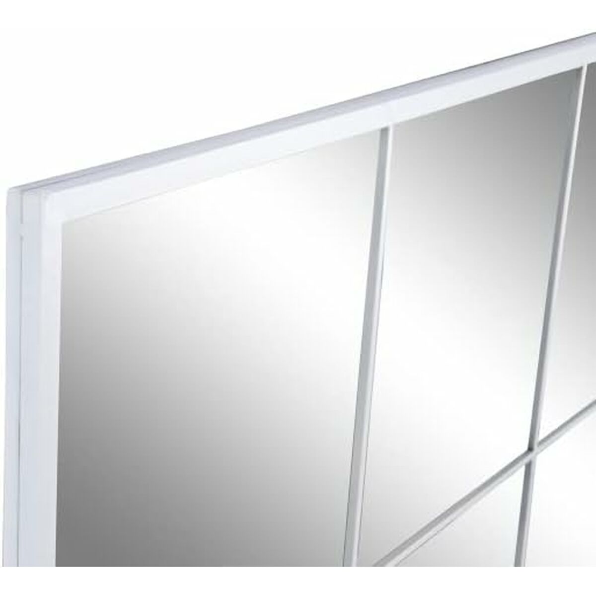 Väggspegel Vit Metall Glas Fönster 90 x 90 x 2 cm - 5