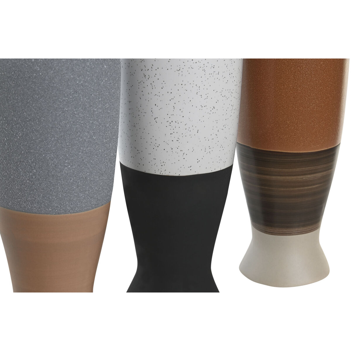 Vas DKD Home Decor Vit Grå Terrakota n Porslin 9,6 x 9 x 28,6 cm 9,6 x 9 x 29 cm (3 antal) - 3