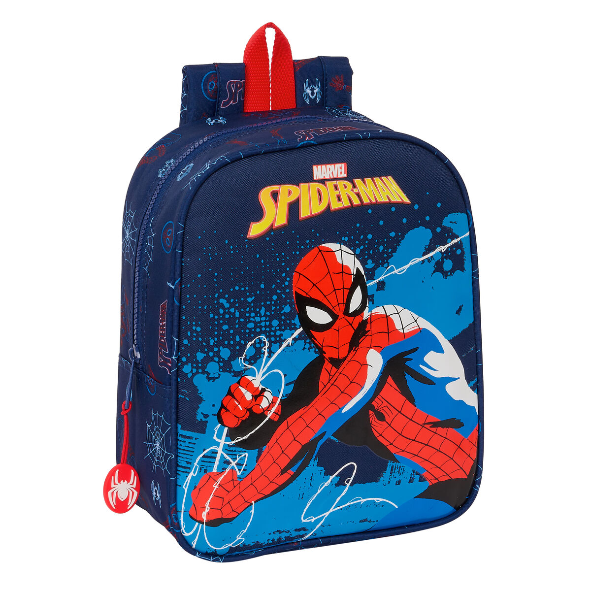 Barnryggsäck Spider-Man Neon Marinblå 22 x 27 x 10 cm