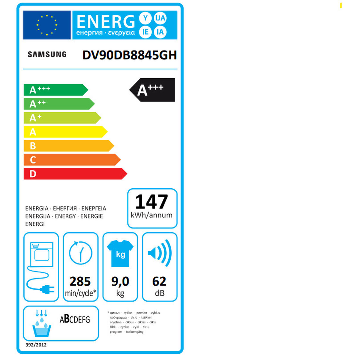Kondensationstork Samsung DV90DB8845GHU3 Vit 9 kg - 2