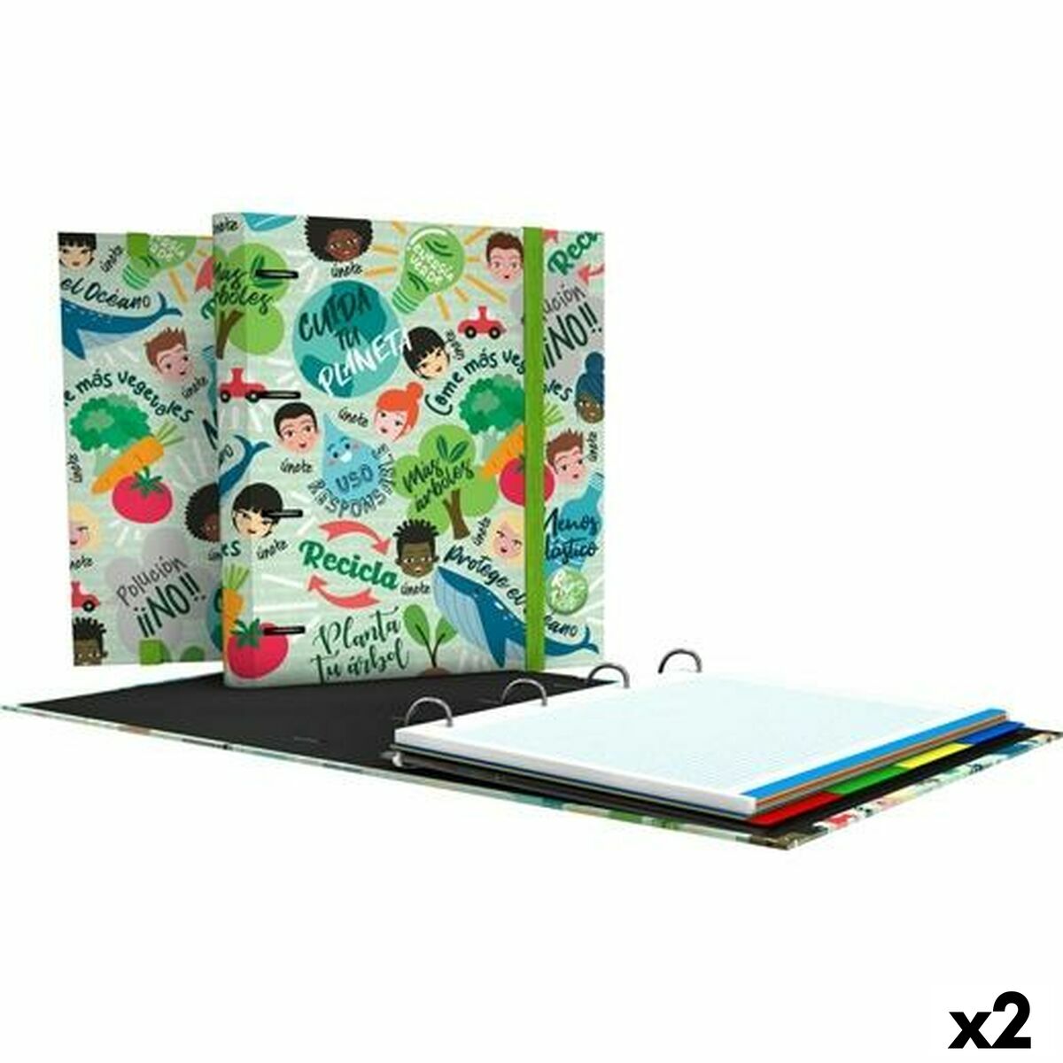 Ringpärm Grafoplas Carpebook Revolution Green Grön A4 (2 antal) - 3