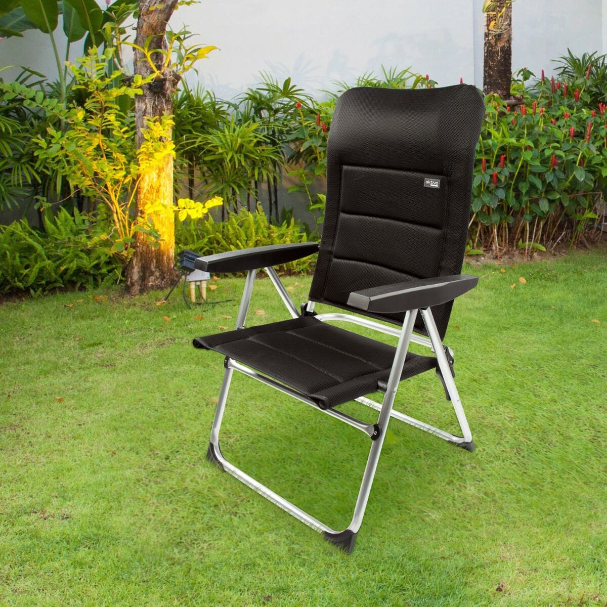 Strandstol Aktive Deluxe Hopfällbar Svart 49 x 105 x 59 cm (2 antal) - 10