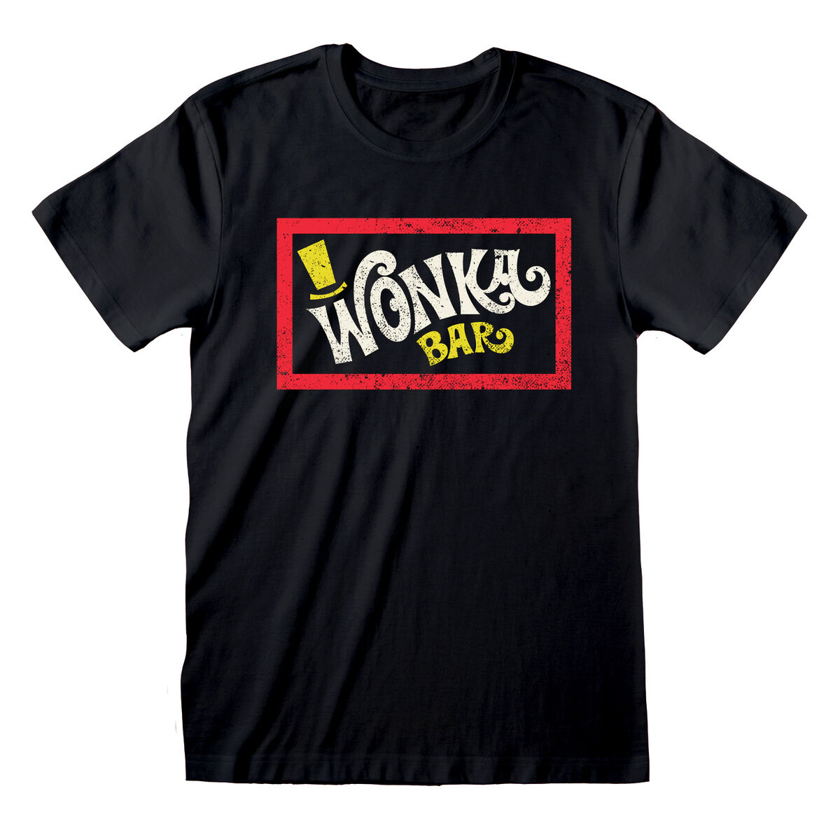 T-shirt med kortärm Unisex Willy Wonka Wonka Bar Svart