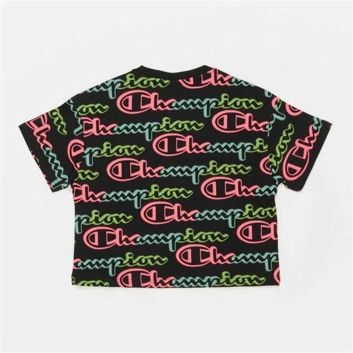 T-shirt med kortärm Dam Champion Crewneck Croptop Svart - 2