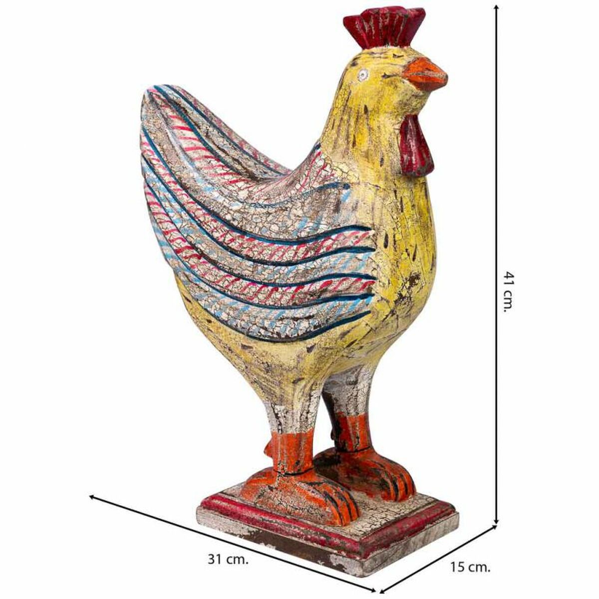 Prydnadsfigur Alexandra House Living Tupp 15 x 41 x 31 cm - 3