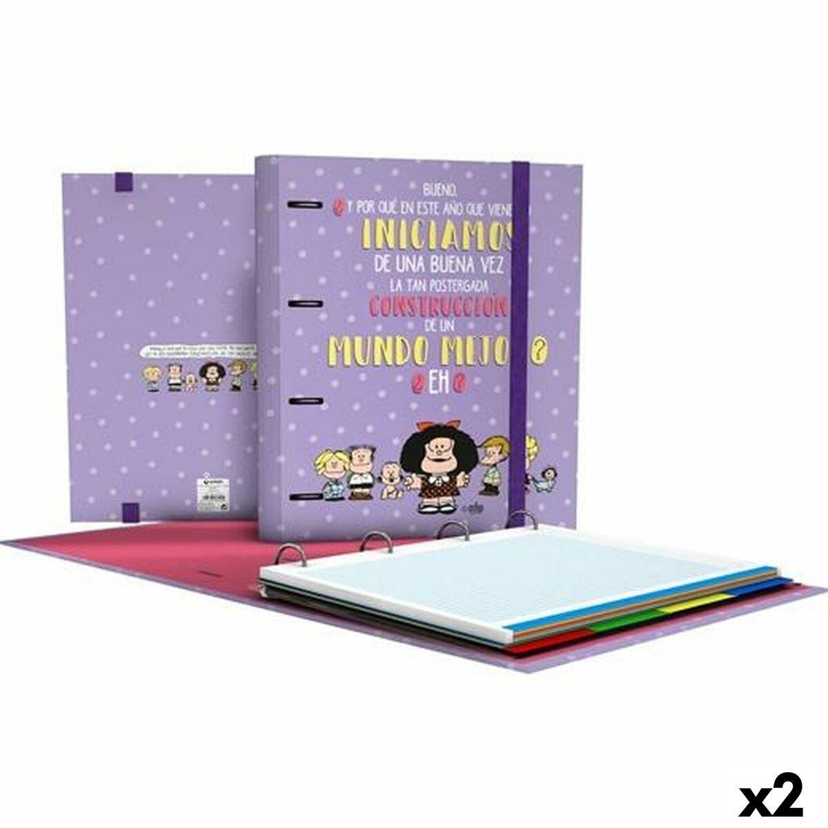 Ringpärm Mafalda Carpebook Lila A4 (2 antal) - 3