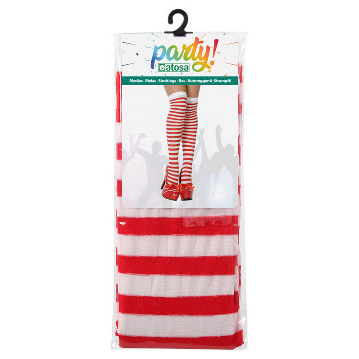 Kostymstrumpor Striped One size Röd - 2