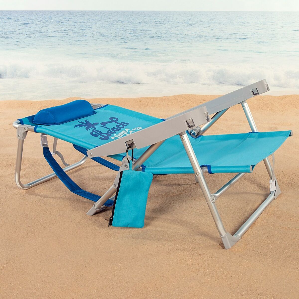 Strandstol Aktive Hopfällbar Blå 53 x 80 x 58 cm (2 antal) - 3