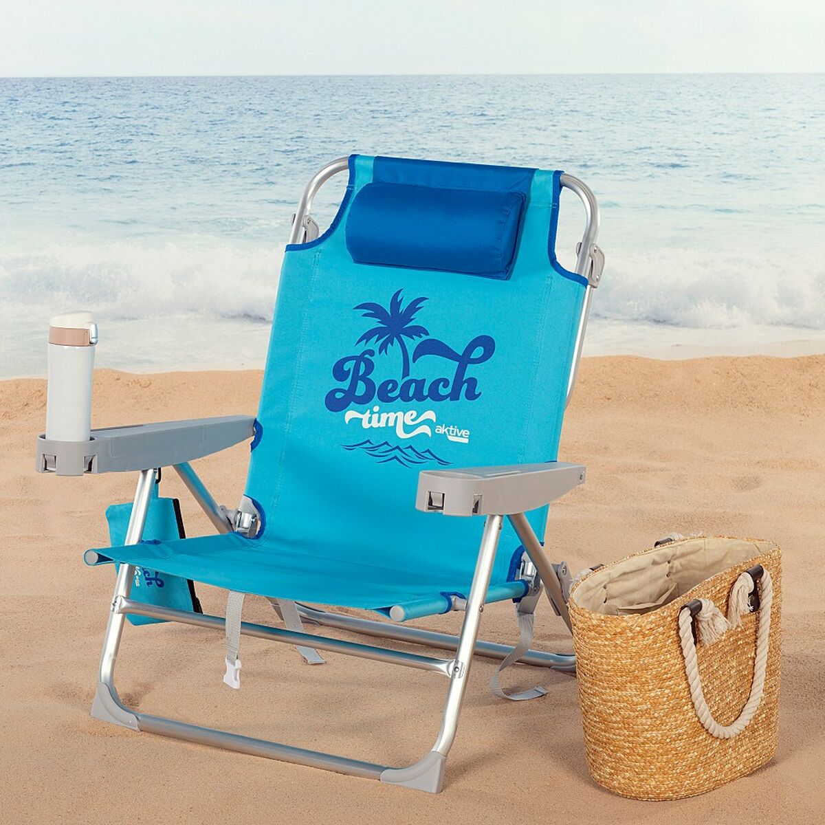 Strandstol Aktive Hopfällbar Blå 53 x 80 x 58 cm (2 antal) - 2