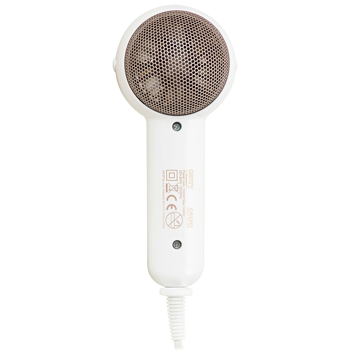 Hårtork Adler CR 2257 Vit Roséguld 1400 W - 8