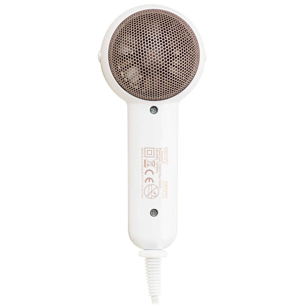 Hårtork Adler CR 2257 Vit Roséguld 1400 W - 4