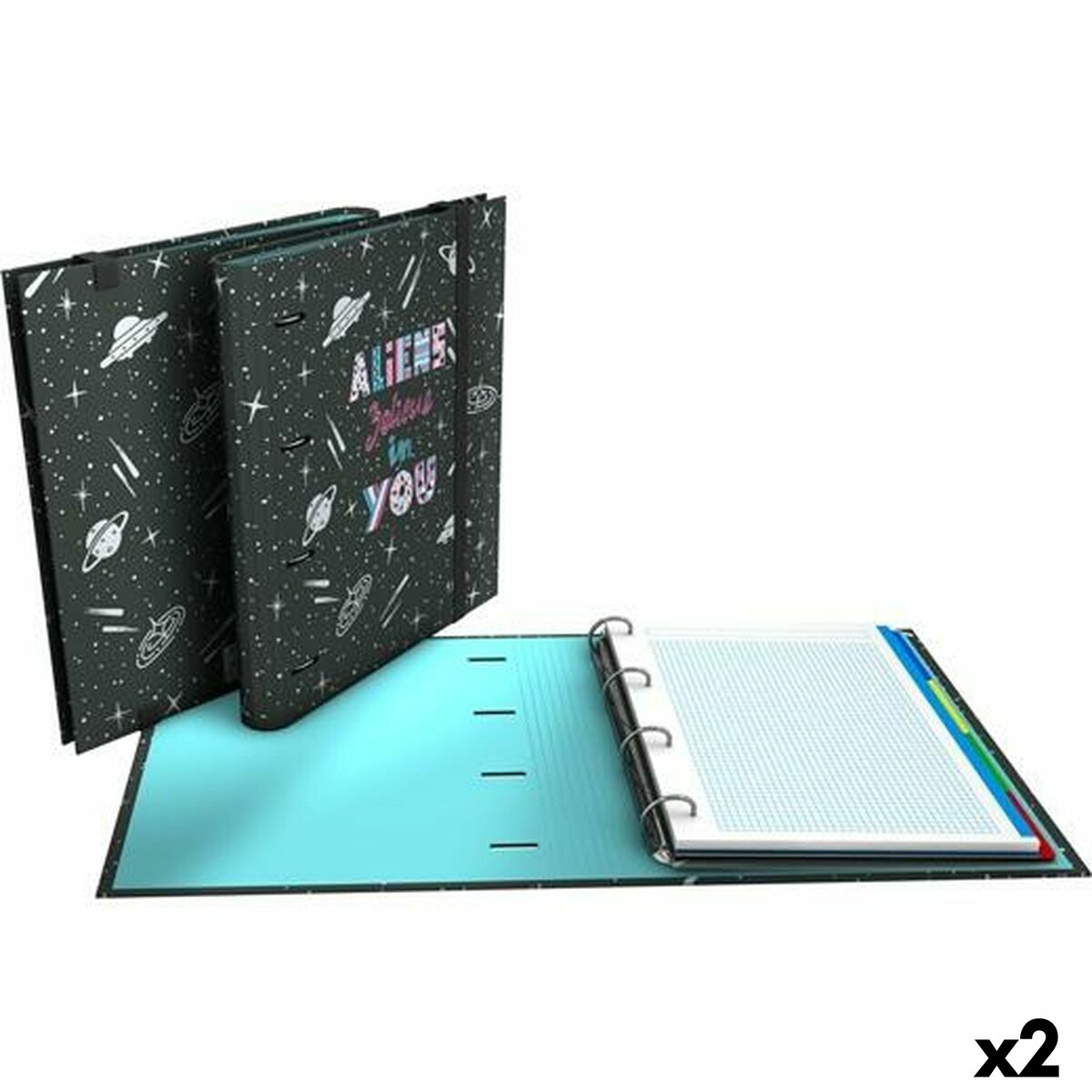 Ringpärm Grafoplas Carpebook Aliens Svart A4 (2 antal) - 3