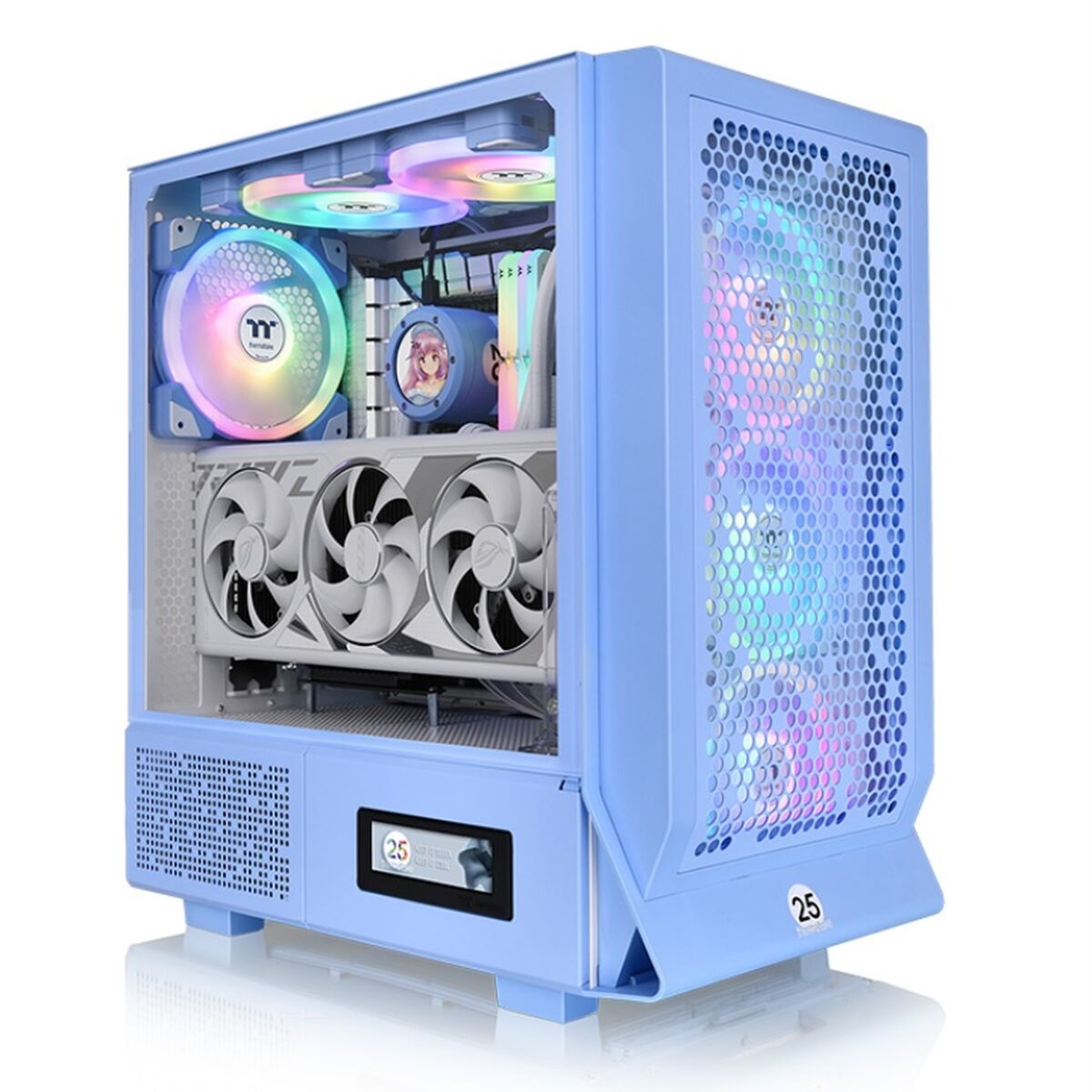 ATX Semitorn THERMALTAKE CERES 330 TG HYDRANGEA Blå