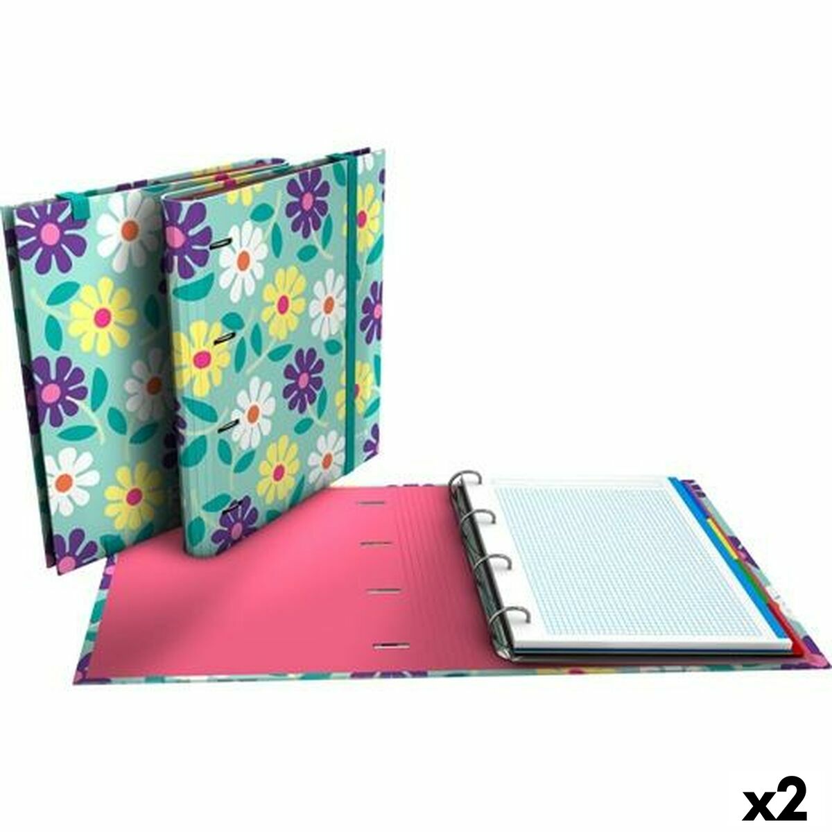 Ringpärm Grafoplas Carpebook Flowers Grön A4 (2 antal) - 3
