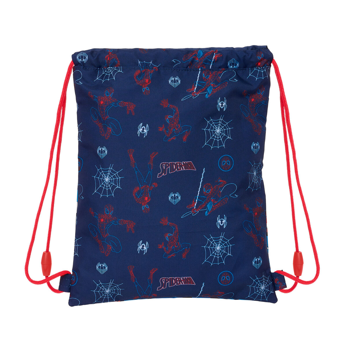 Skopåse med remmar Spider-Man Neon Marinblå 26 x 34 x 1 cm - 3