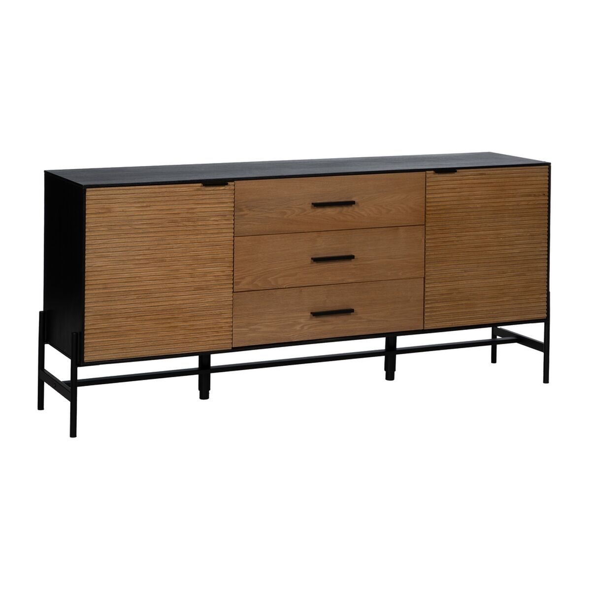 Skänk ORLEANS Svart Naturell Järn Trä MDF 164 x 40 x 75 cm