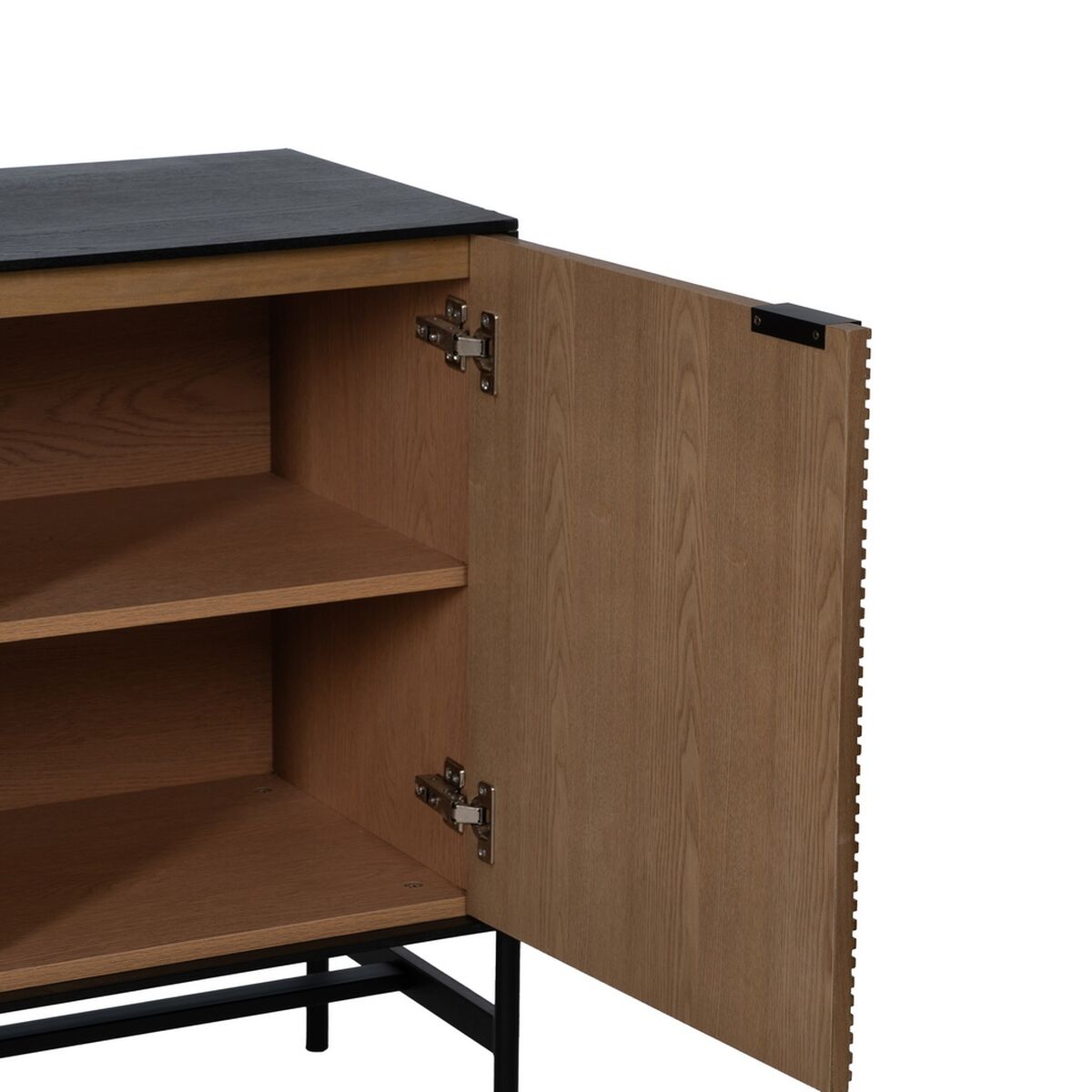 Skänk ORLEANS Svart Naturell Järn Trä MDF 164 x 40 x 75 cm - 6