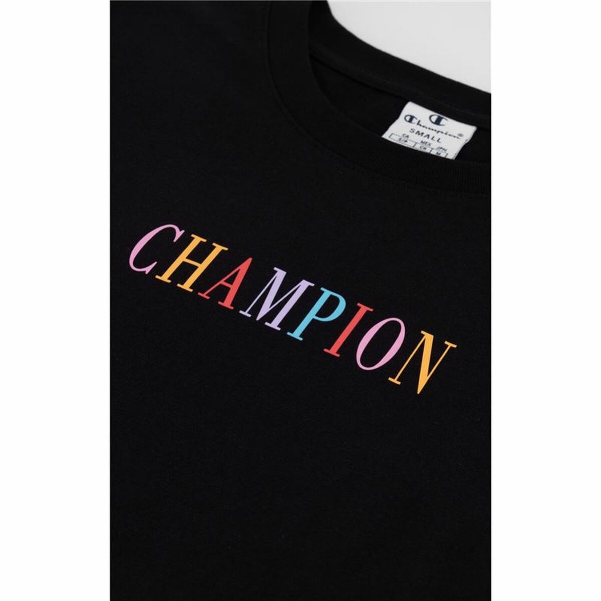 T-shirt med kortärm Dam Champion Crewneck Croptop Svart - 5