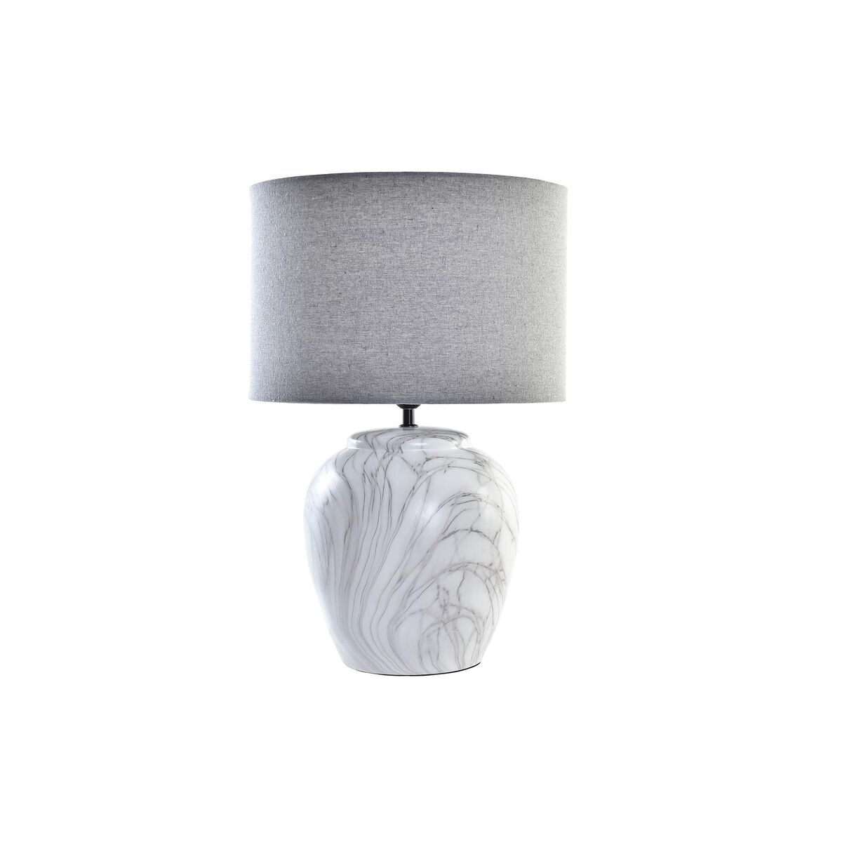 Bordslampa DKD Home Decor Kanvas Keramik Grå Vit (38 x 38 x 58 cm) - 3