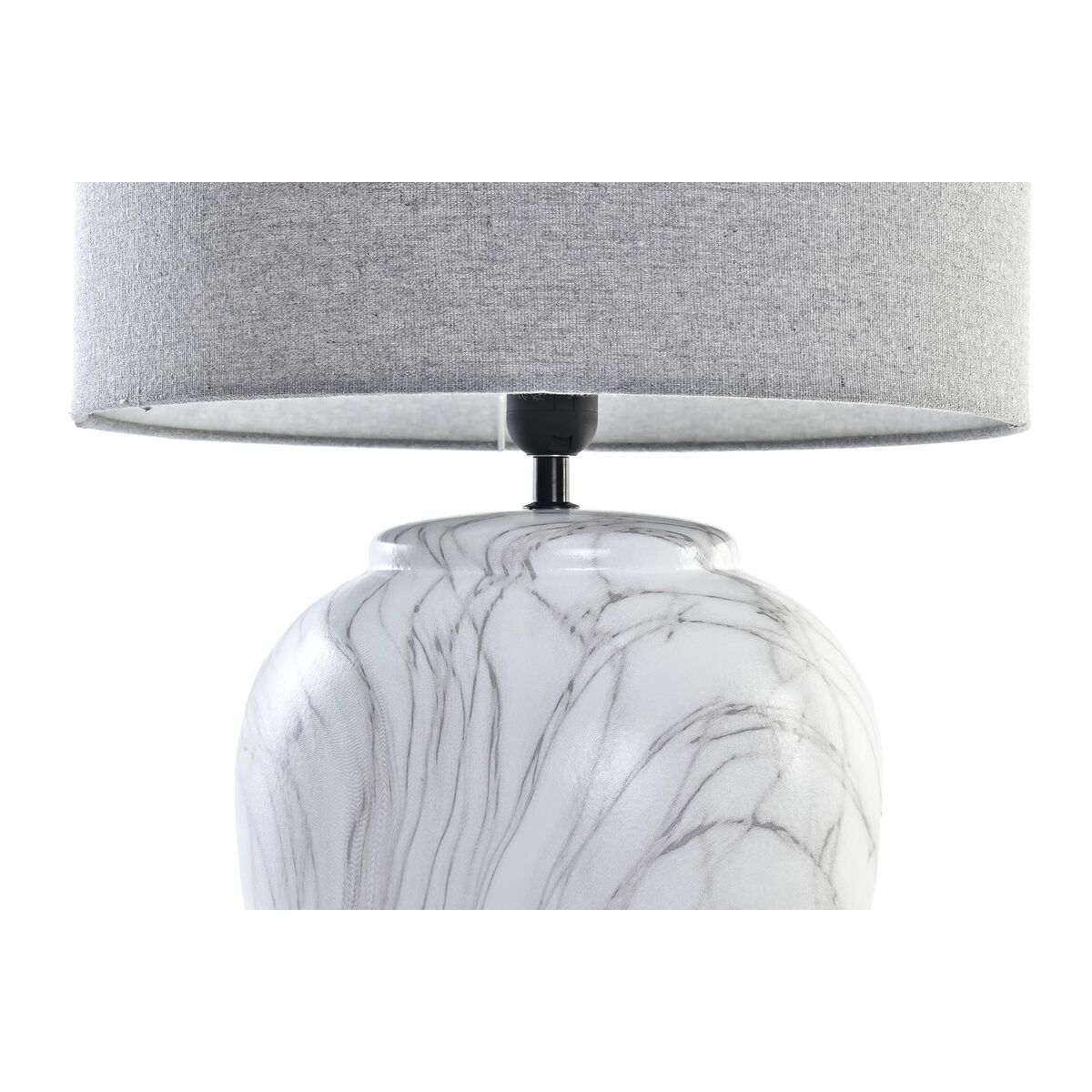 Bordslampa DKD Home Decor Kanvas Keramik Grå Vit (38 x 38 x 58 cm) - 10