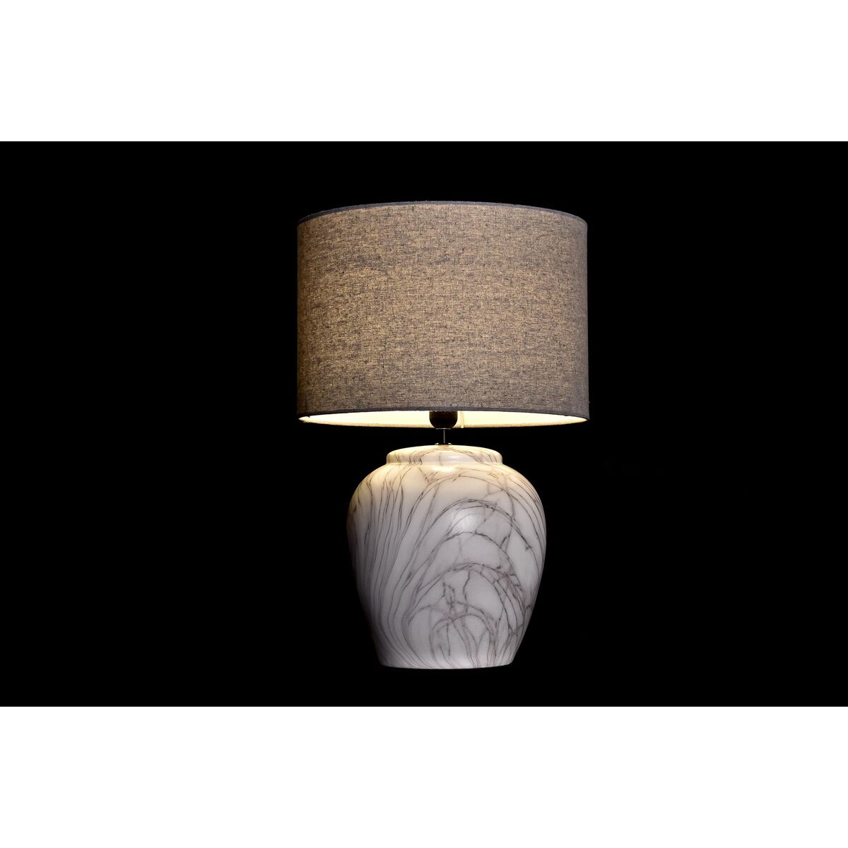 Bordslampa DKD Home Decor Kanvas Keramik Grå Vit (38 x 38 x 58 cm) - 11