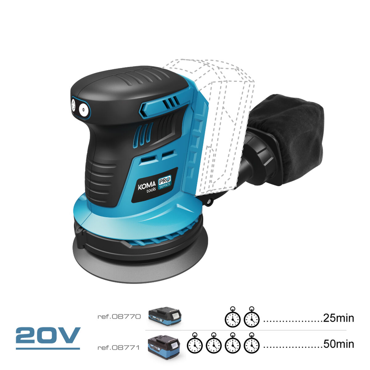 Excenterslip med slumpmässig bana Koma Tools Brushless Ø 125 mm 20 V - 6