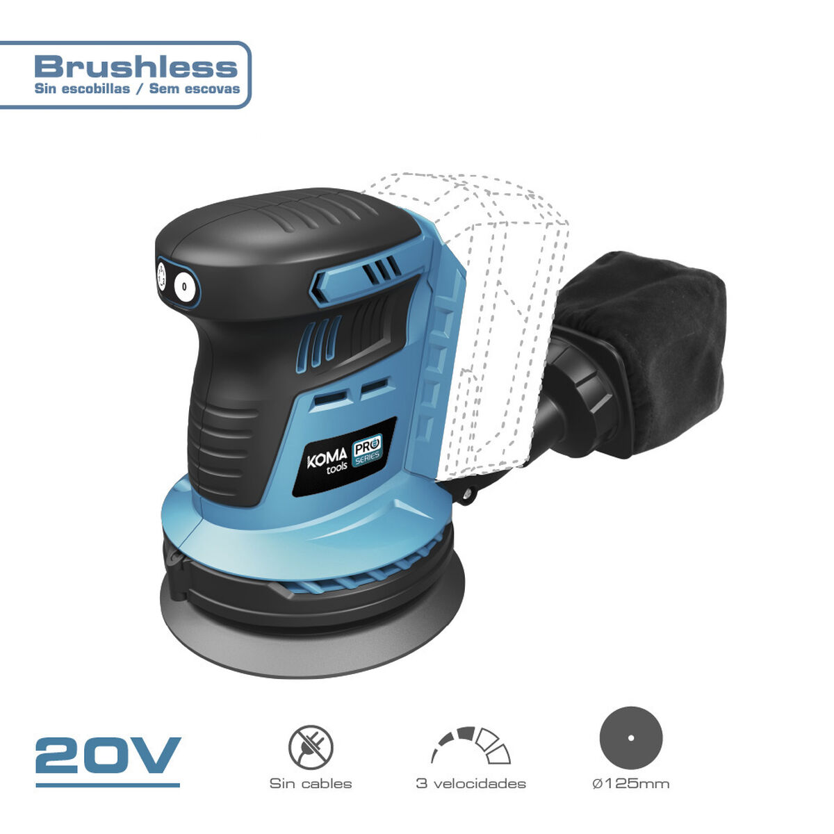 Excenterslip med slumpmässig bana Koma Tools Brushless Ø 125 mm 20 V - 5