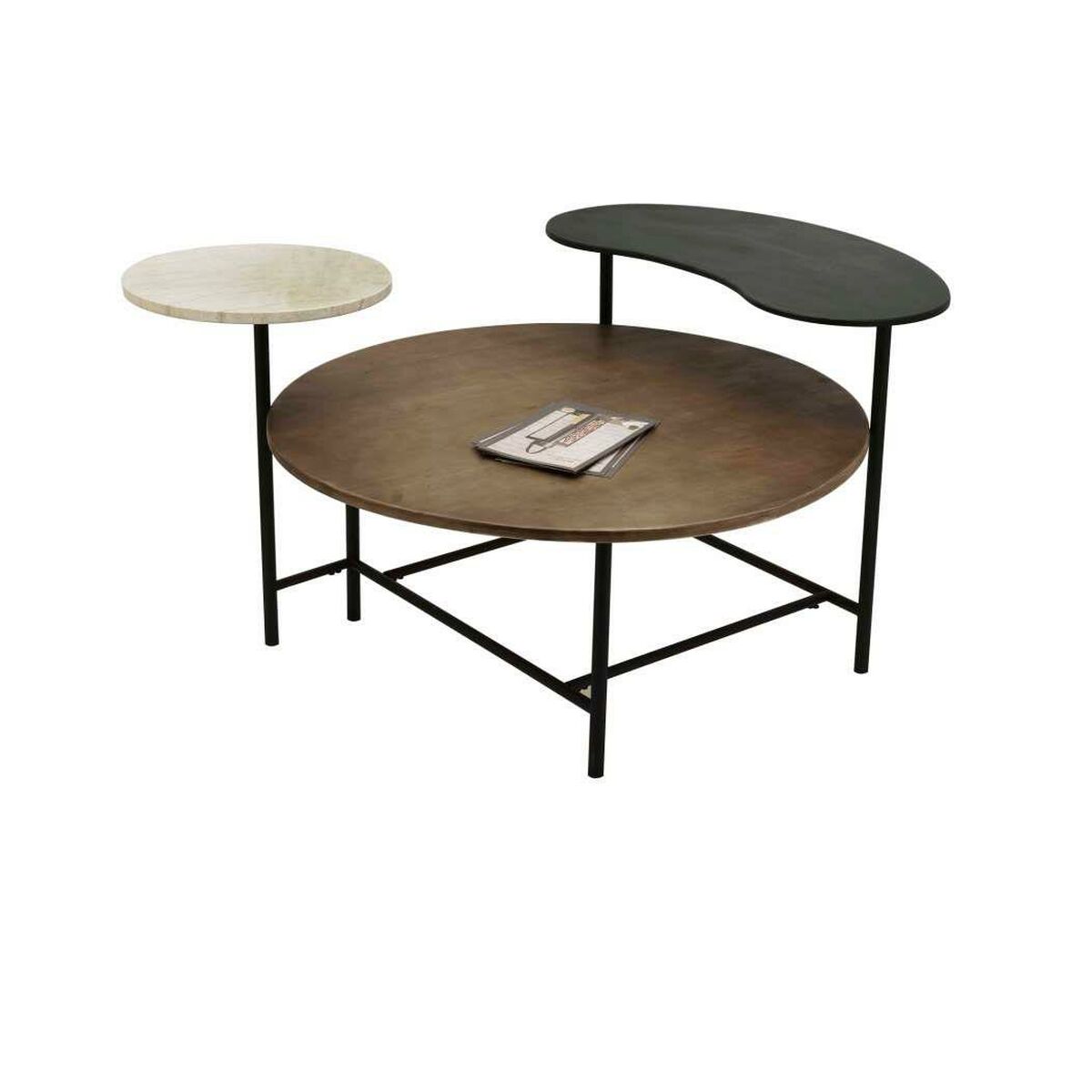 Soffbord DKD Home Decor 118 x 90 x 61 cm Metall Aluminium Trä MDF - 2