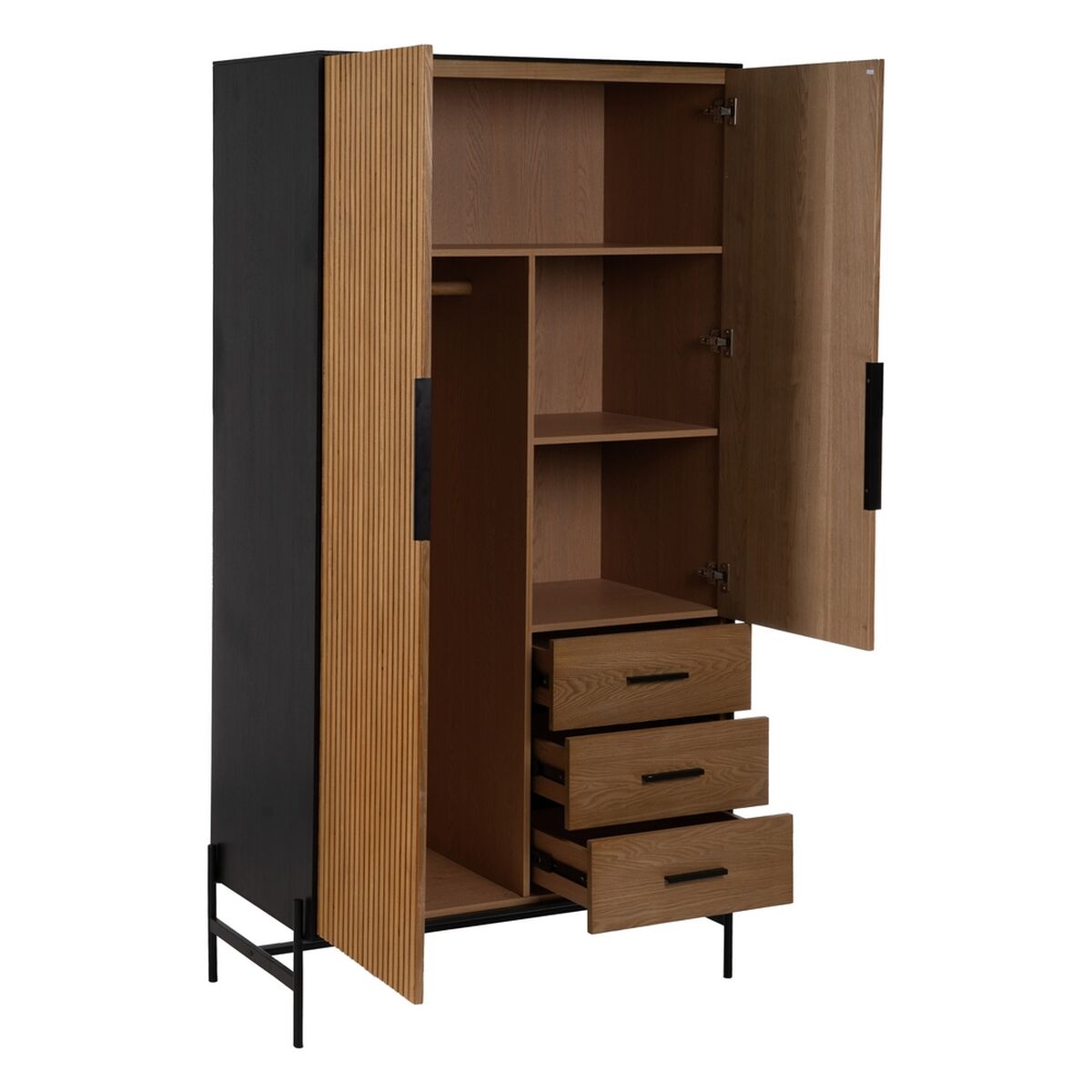 Skänk ORLEANS Svart Naturell Järn Trä MDF 104 x 53 x 203 cm - 3