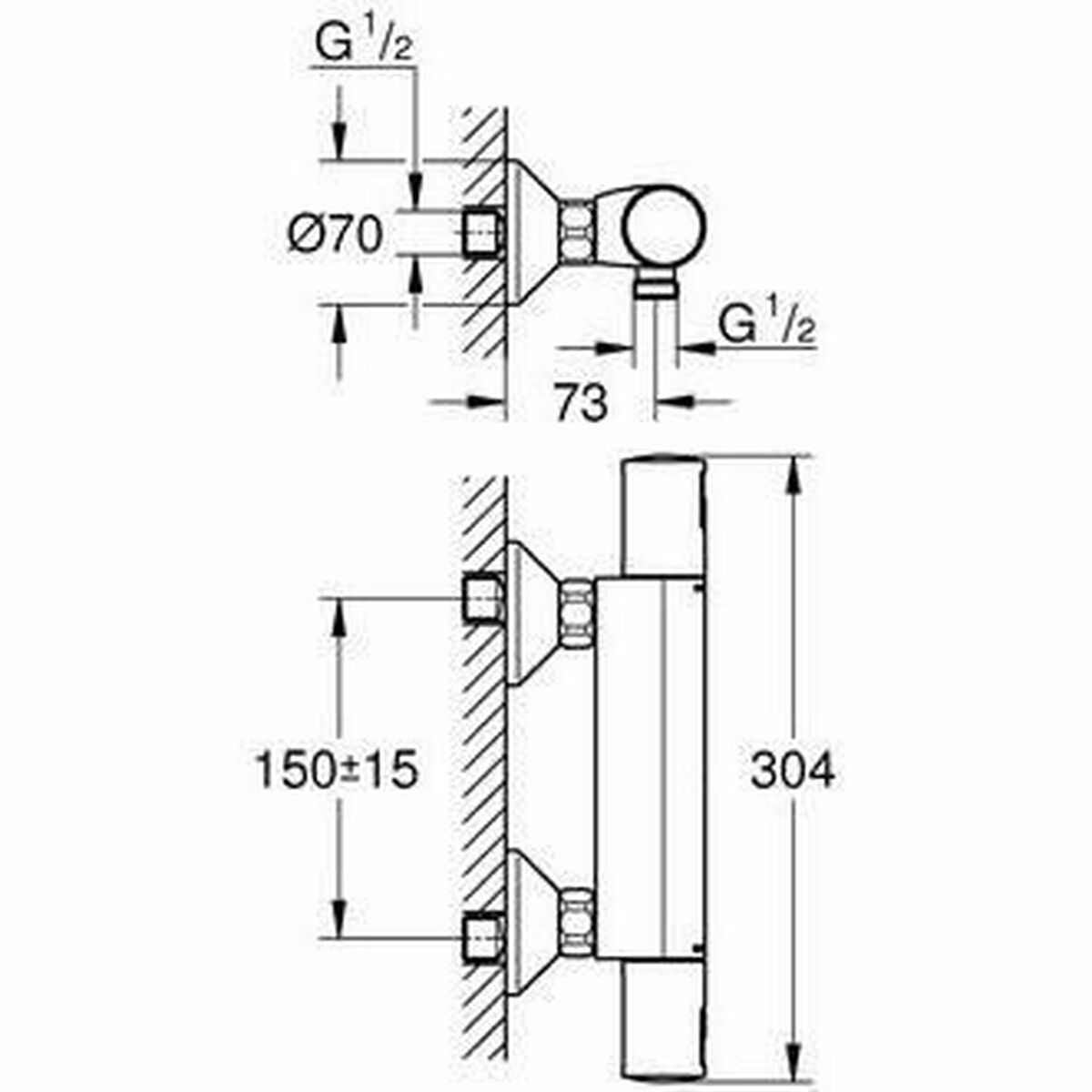 Tvättställsblandare Grohe Precision Start För dusch Svart matt Metall - 5