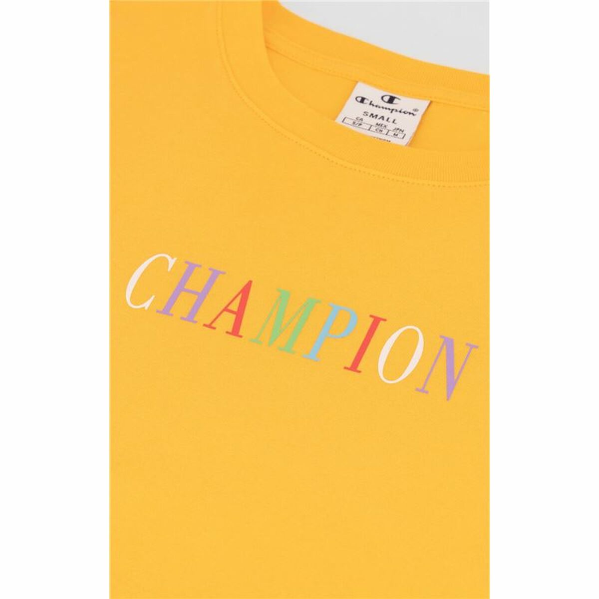 T-shirt med kortärm Dam Champion Crewneck Croptop Gul - 6