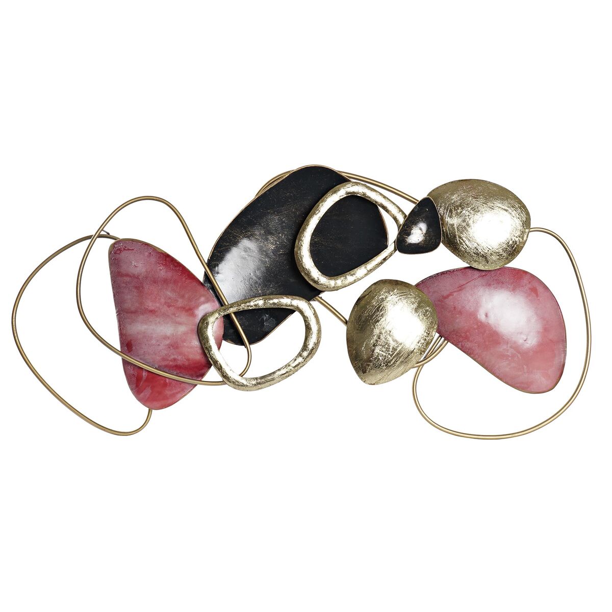 Väggdekoration DKD Home Decor Röd Gyllene Metall (105.4 x 8.3 x 50.2 cm) - 3